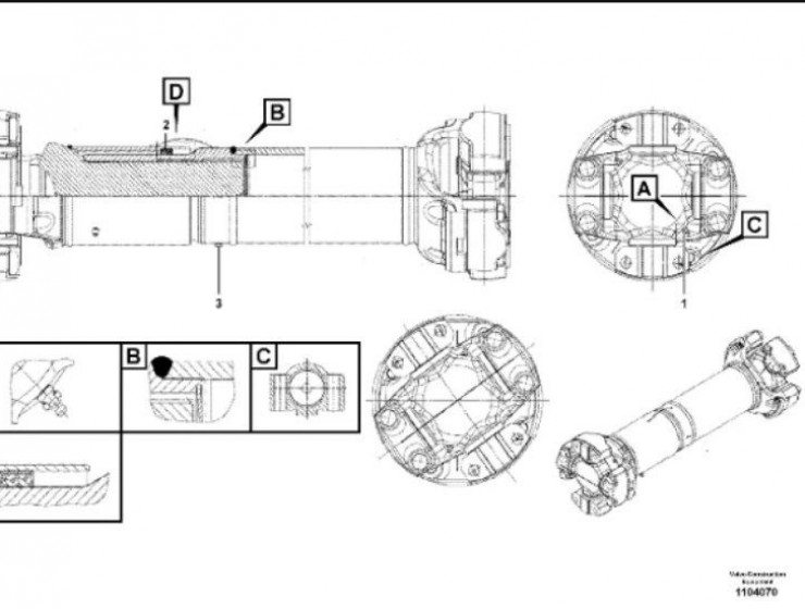 Карданный вал Terex 15438776